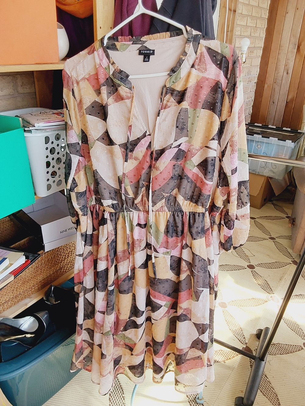 Torrid Multi-Color Abstract Midi Dress